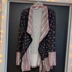 Anthropologie Black and Pink Geometric Cardigan